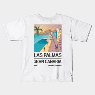 Las Palmas Gran Canaria Retro Travel Kids T-Shirt